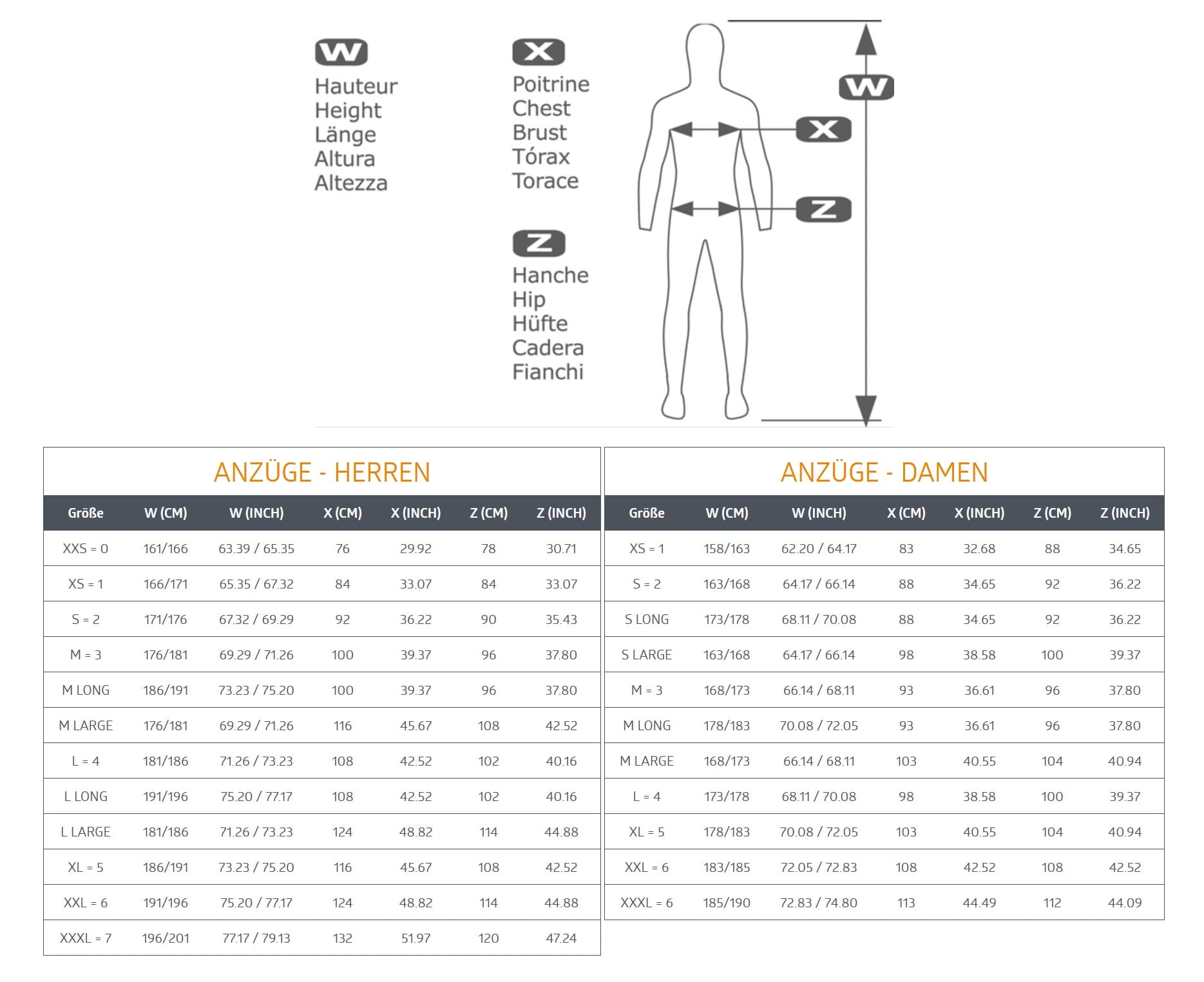 beuchat_focea_comfort_6_7mm_tauchanzug_groessentabelle Beuchat Focea Comfort 6 Damen 7mm Tauchanzug