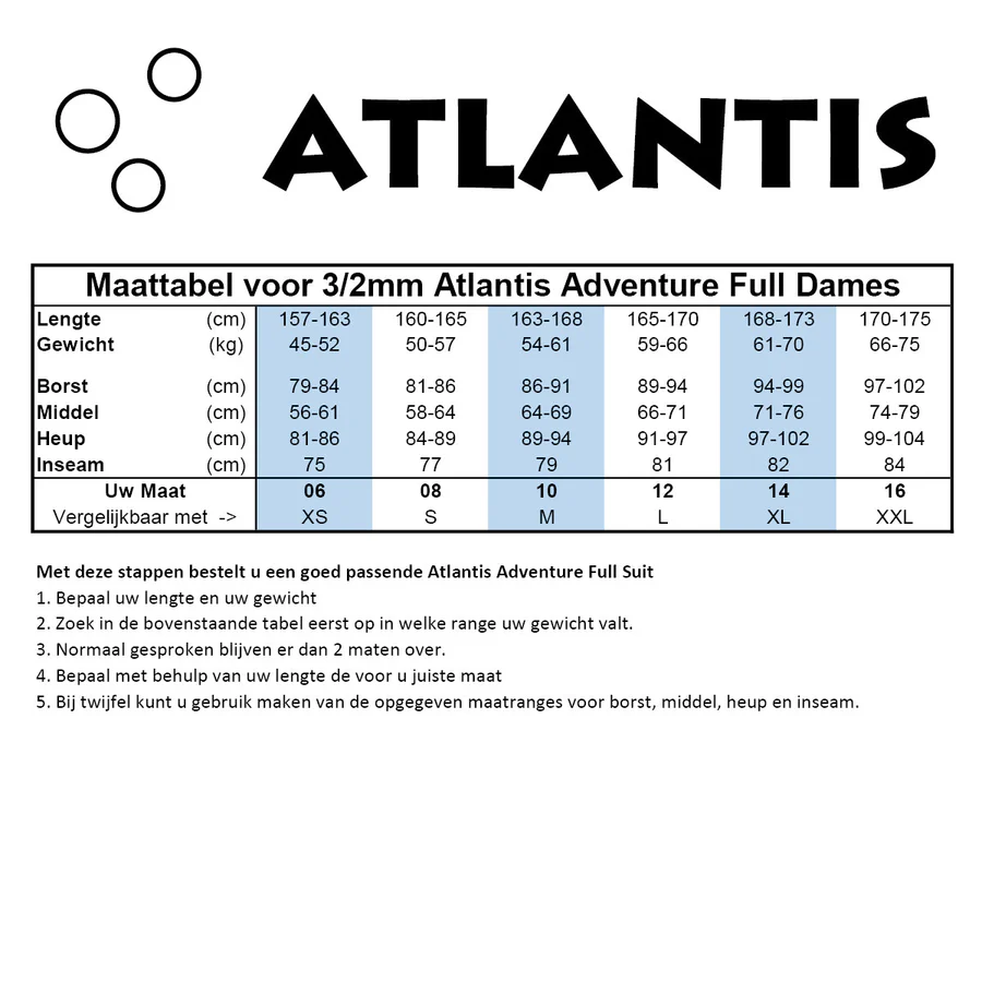 Atlantis Adventure Full 3/2mm Damen Neoprenanzug