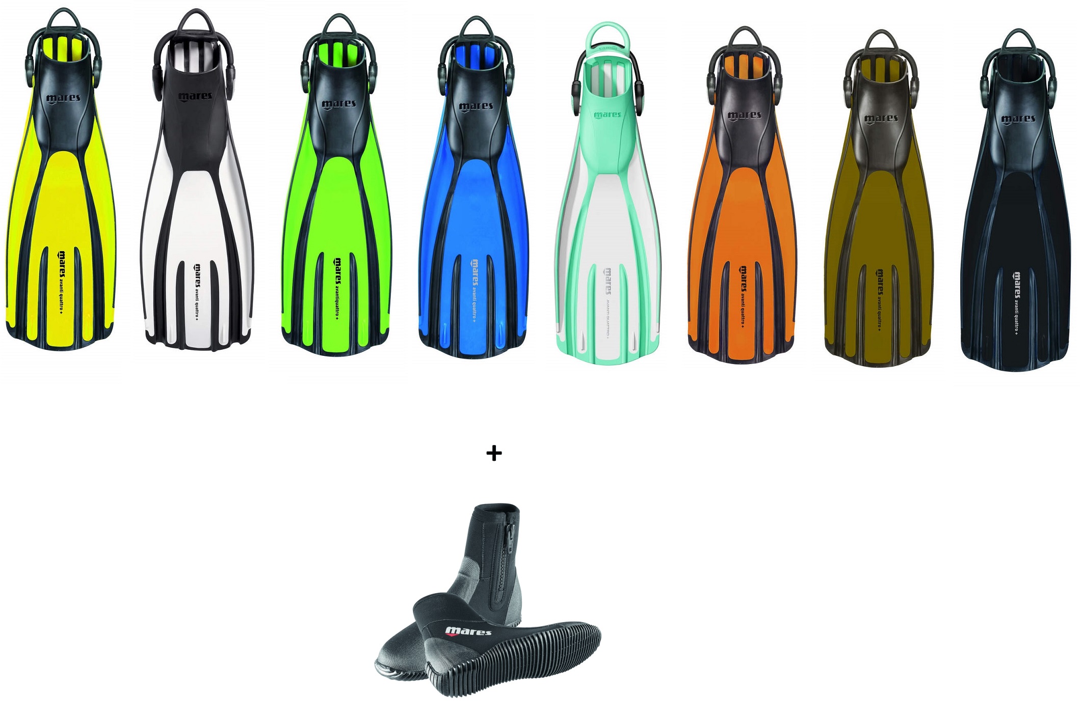 Mares Quattro+ Geräteflossen incl. Classic 5mm Tauchfüßlinge