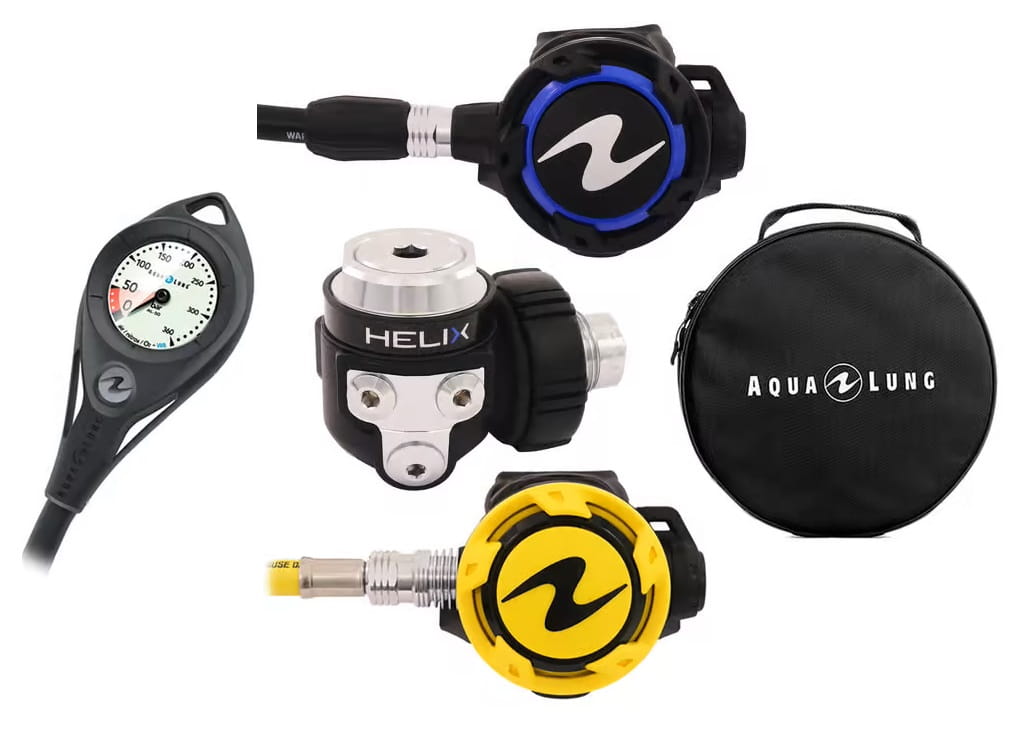 Aqualung_Helix_Pro_Atemreglerset_mit_Aqualung_Finimeter AquaLung Helix Pro Atemreglerset mit Aqualung Finimeter